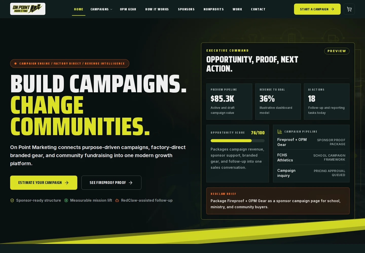 Current OPM Rewards campaign engine homepage
